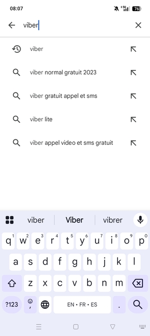 Saisissez le nom de l'appli et sélectionnez Rechercher