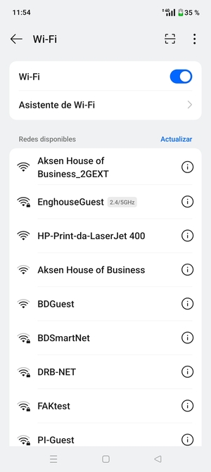 Seleccione la red inalámbrica a la que desea conectarse