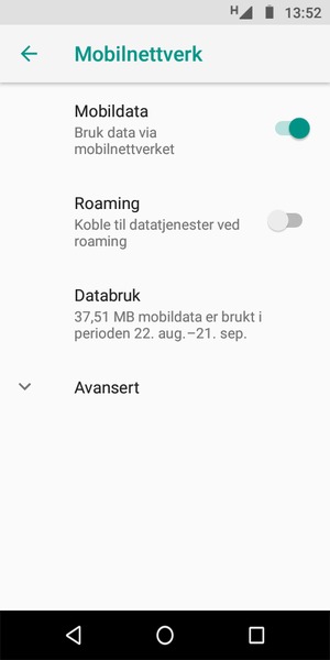 Velg Avansert