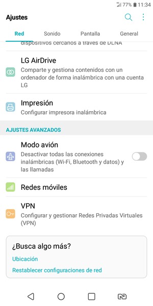 Desplácese y seleccione Redes móviles