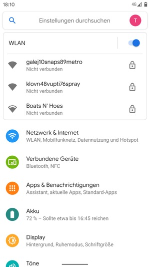 Wählen Sie das Wireless-Netzwerk, zu dem Sie eine Verbindung herstellen möchten