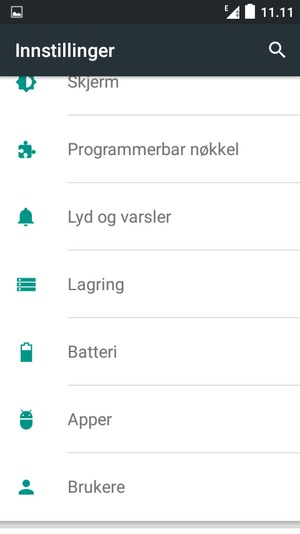 Bla til og velg Batteri