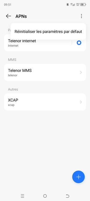 Sélectionnez Réinitialiser les paramètres par défaut