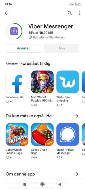 Afvent at installeringen er afsluttet