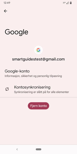 Velg Kontosynkronisering