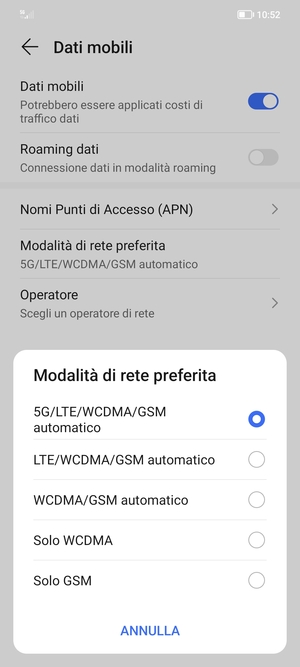 Seleziona la tua opzione preferita