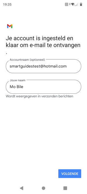 Geef uw account een naam en voer uw naam in. Selecteer VOLGENDE