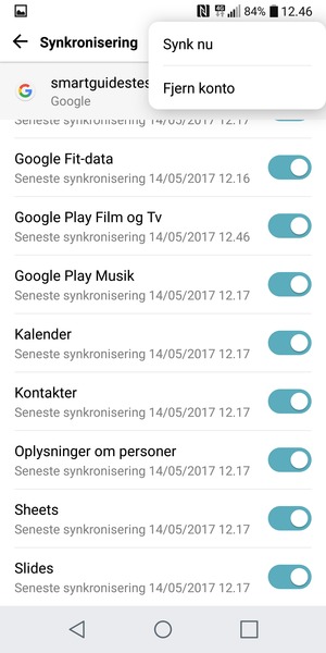 Vælg Synk nu