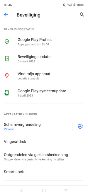 Uw telefoon is nu beveiligd met een schermvergrendeling
