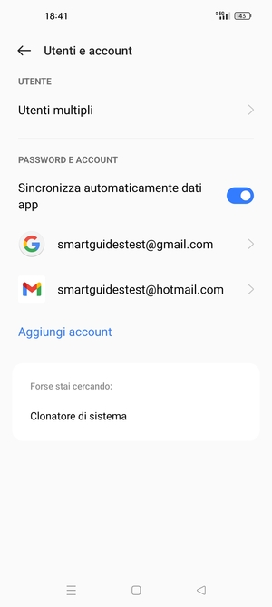 Seleziona il tuo account Google