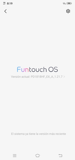 Si su teléfono está actualizado, verá la siguiente pantalla