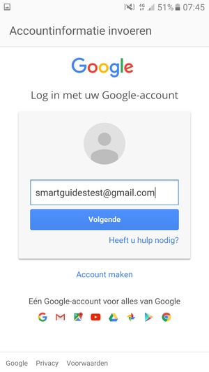 Selecteer Volgende