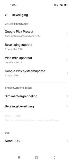 Scroll naar en selecteer Simkaartvergrendeling