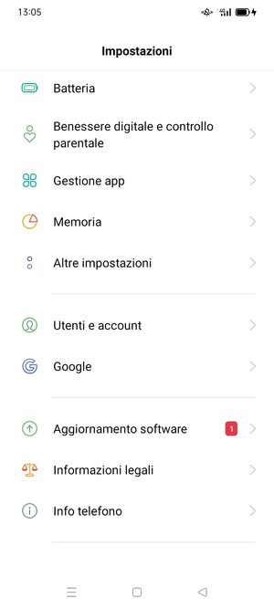 Scorri e seleziona Aggiornamento software