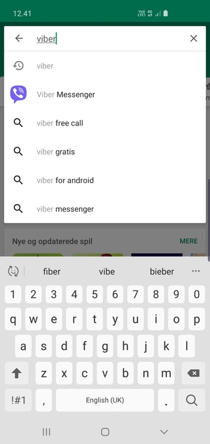 Indtast navnet på appen og vælg Søg
