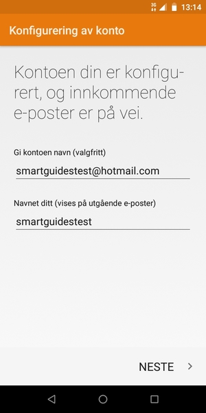 Gi kontoen din et navn, og skriv inn navnet ditt. Velg NESTE