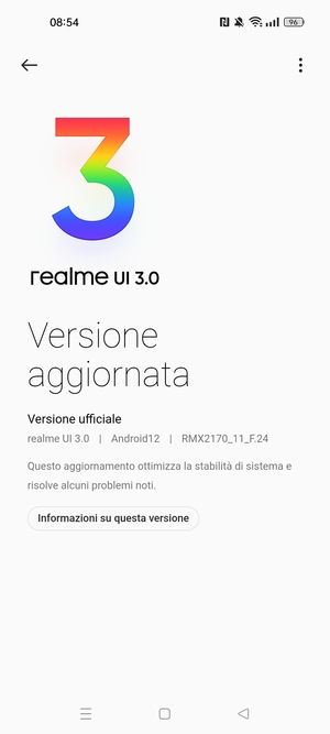 Se il tuo telefono è aggiornato, vedrai la seguente schermata
