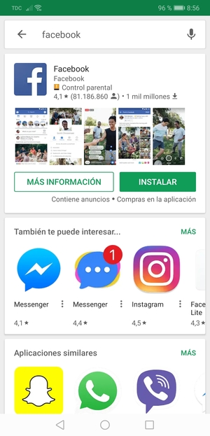 Seleccione la aplicación