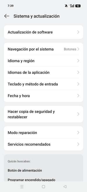Seleccione Actualización de Software