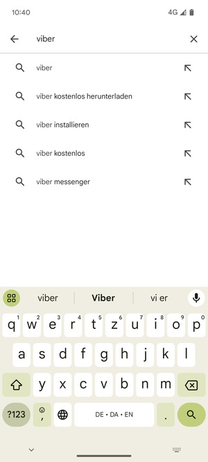 Geben Sie den Namen der App ein und wählen Sie Suchen