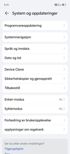 Velg Programvareoppdatering