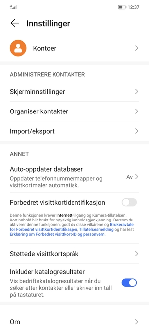 Velg Import/eksport