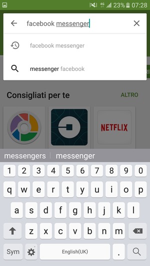 Inserisci il nome dell'app e seleziona Cerca