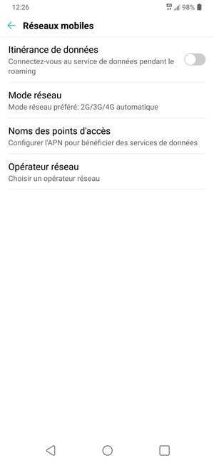Pour changer de réseau en cas de problèmes de réseau, sélectionnez Opérateur réseau