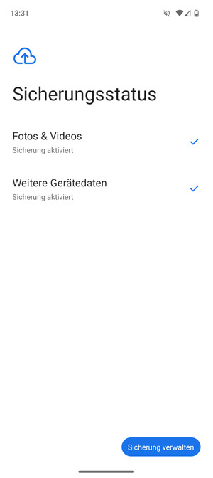 Wählen Sie Sicherung verwalten