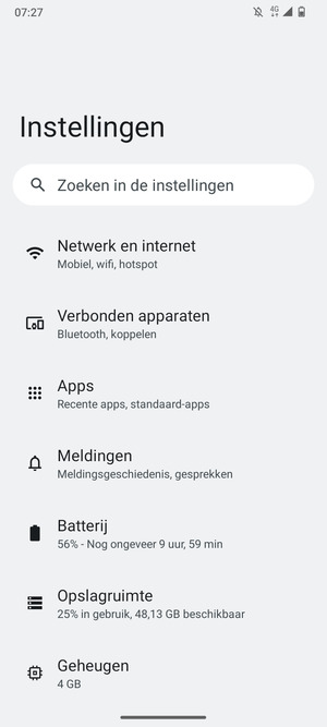 Selecteer Netwerk en internet