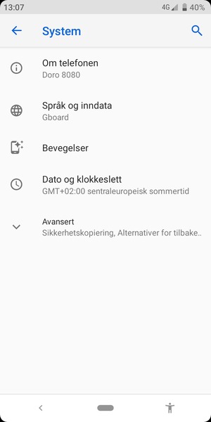 Velg Avansert