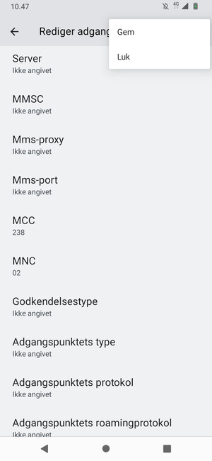 Vælg Gem