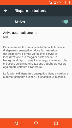 Attiva Risparmio batteria
