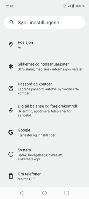Bla til og velg System