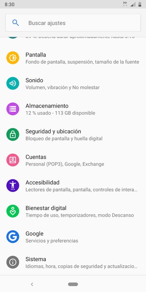 Desplácese y seleccione Sistema