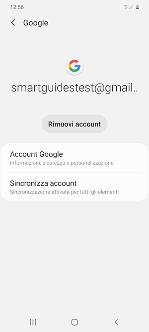 Seleziona Sincronizza account