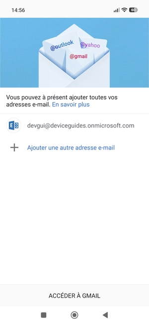 Sélectionnez ACCÉDER A GMAIL