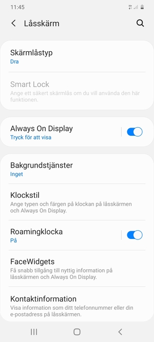 Välj Skärmlåstyp