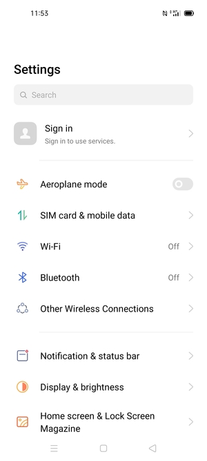 Select SIM card & mobile data