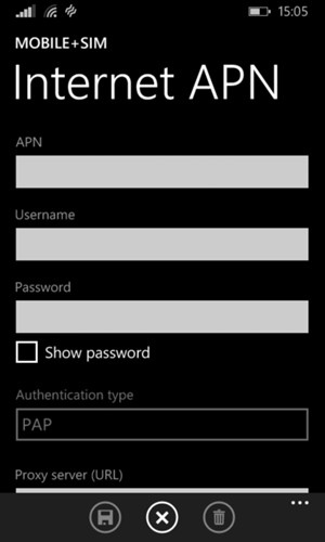 Enter Internet information and select Save