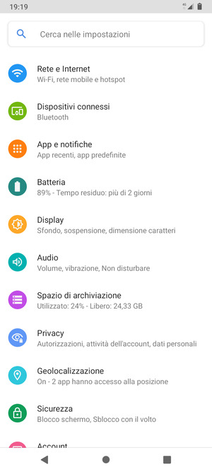 Seleziona Rete e Internet