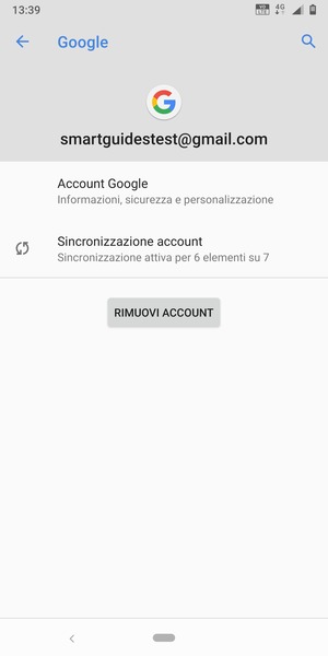 Seleziona Sincronizzazione account