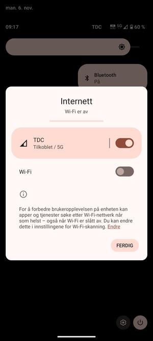 Velg FERDIG