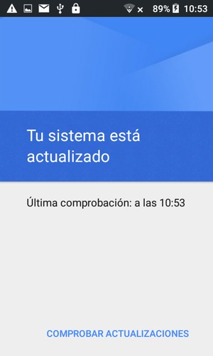 Si su teléfono está actualizado, verá la siguiente pantalla