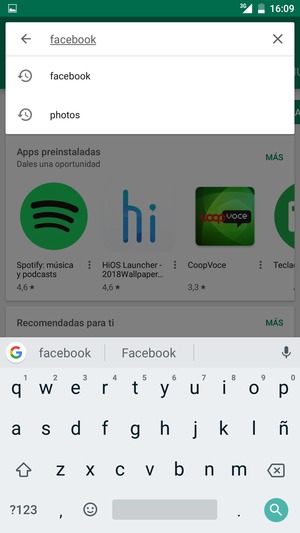 Introduzca el nombre de la aplicación y seleccione Buscar