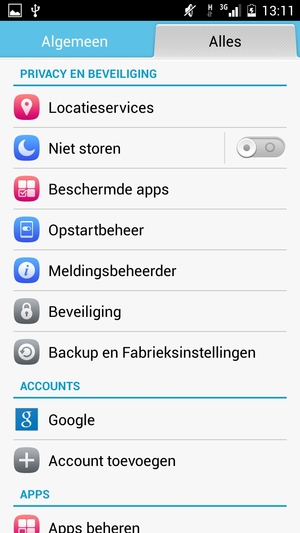 Scroll naar en selecteer Beveiliging
