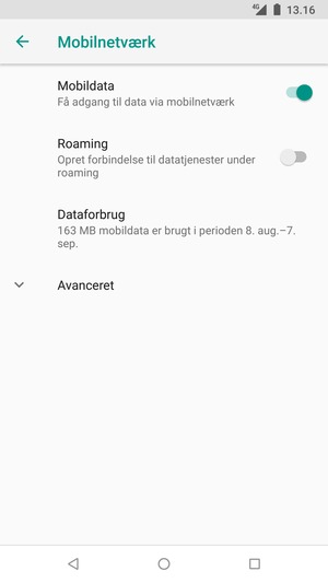 Vælg Avanceret