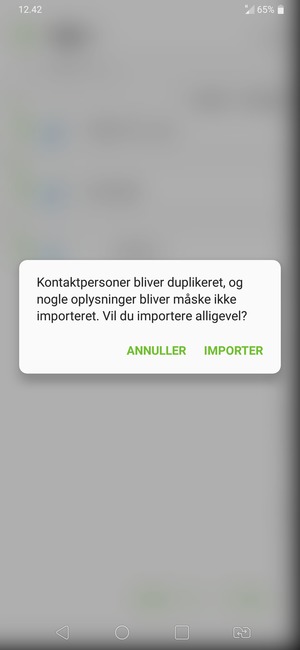 Vælg IMPORTER
