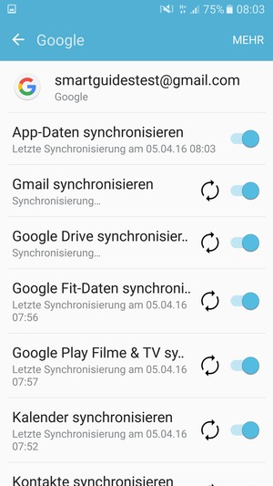 Ihre Daten werden synchronisiert
