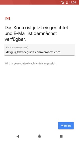 Geben Sie Ihrem Konto einen Namen und wählen Sie WEITER